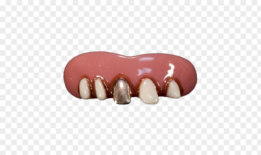 Human Tooth Fang Dentures Costume PNG