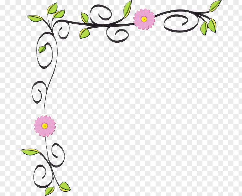 Ornament Wildflower Watercolor Floral Frame PNG