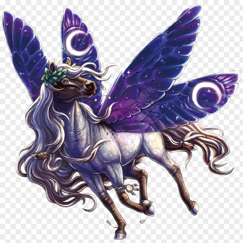 Vector Purple Pegasus Horse Unicorn PNG
