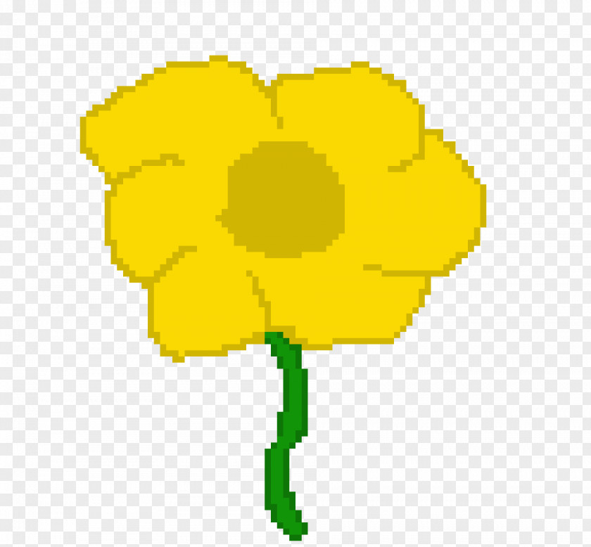 Yellow Flower Cuphead Pixel Art PNG