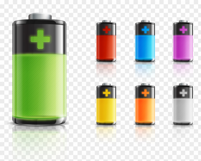 Color Texture Positive And Negative Battery Charger Icon PNG