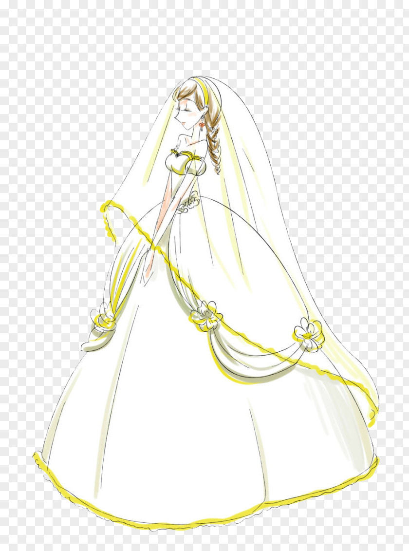 Hand-painted Wedding Dress Bride PNG