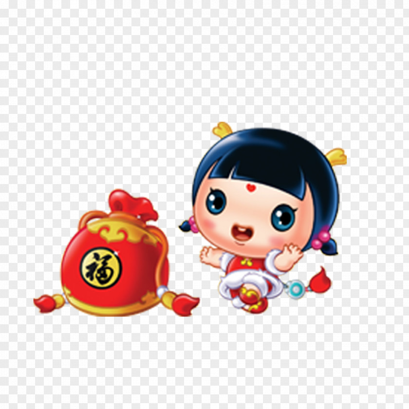 Lucky Boy Chinese New Year Cartoon U7ae5u5b50 Illustration PNG