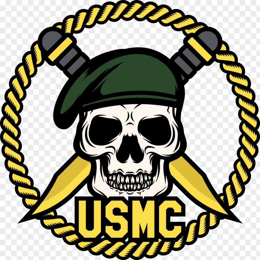 Skull Icon United States Marine Corps Marines Soldier PNG