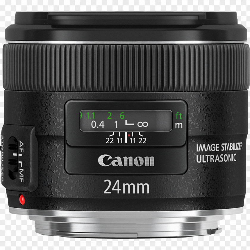 Camera Lens Canon EF Mount 24mm Ultrasonic Motor Wide-Angle F/2.8 IS USM PNG