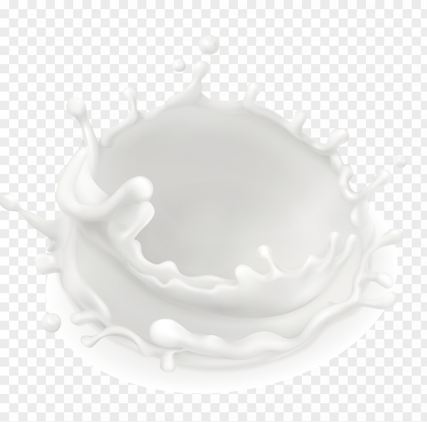 Vector White Spilled Milk Circle Font PNG