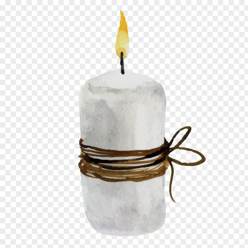 White Rope Candle Flame Light Drawing PNG