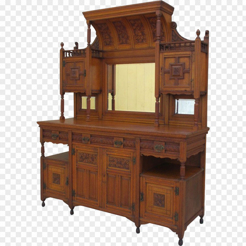 Antique Buffets & Sideboards Chiffonier Desk Wood Stain PNG