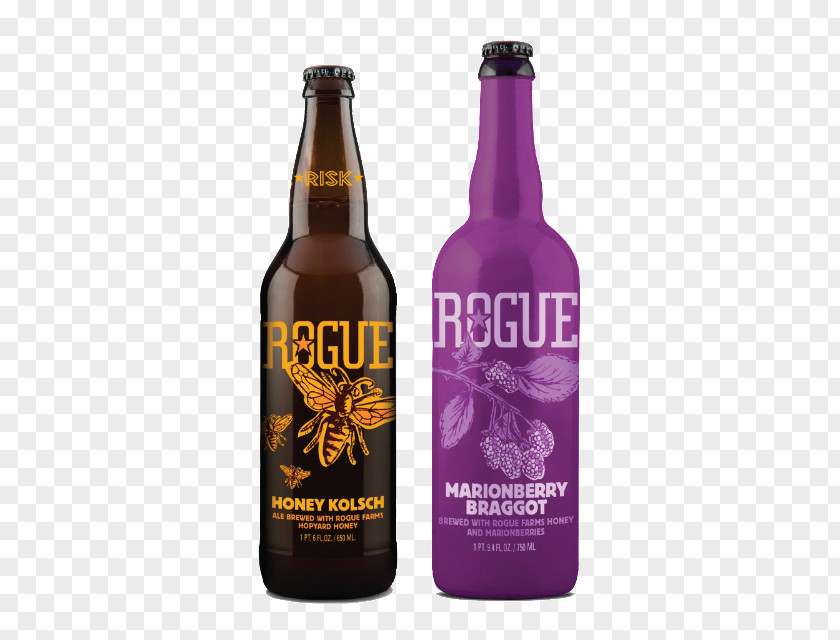 Bees Gather Honey Rogue Ales Beer Bottle Kölsch PNG