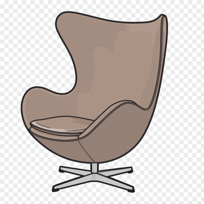 Chair Eames Lounge Egg Drawing Furniture PNG
