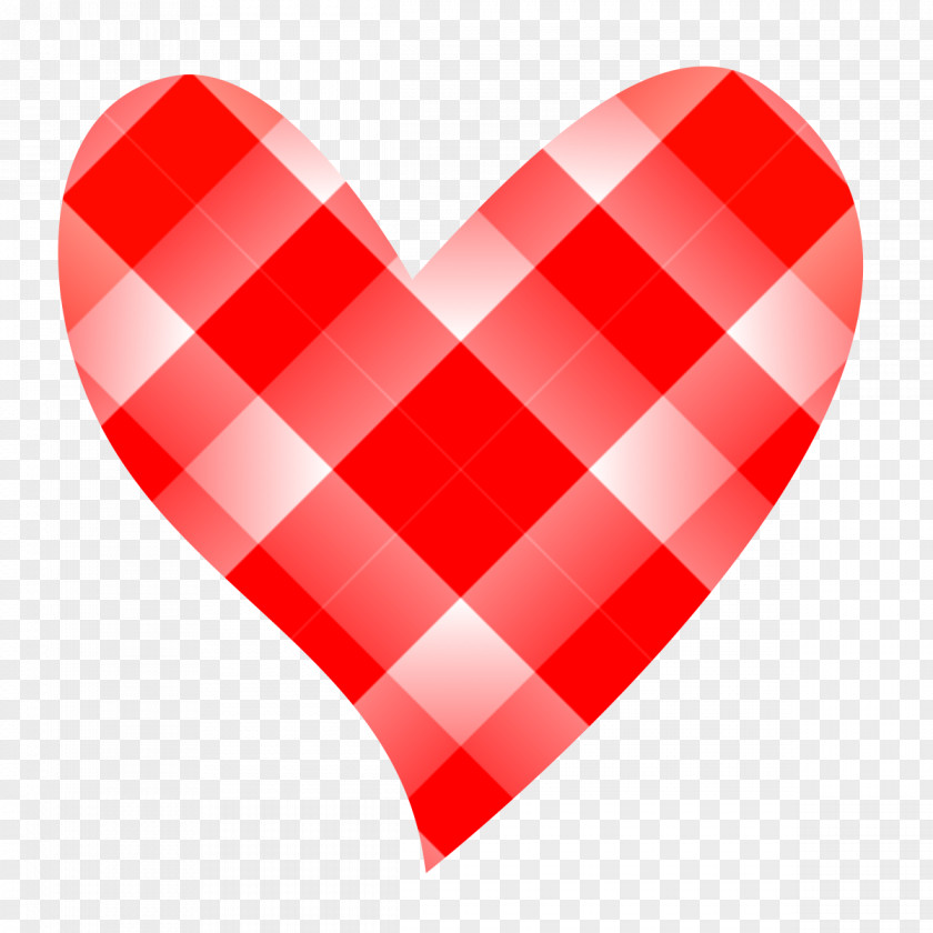 Heart Tartan Check Color Textile PNG