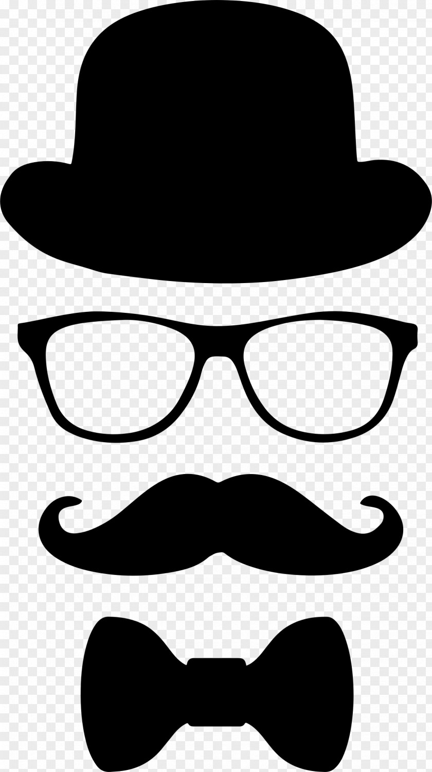 Moustache Top Hat Glasses Bow Tie PNG