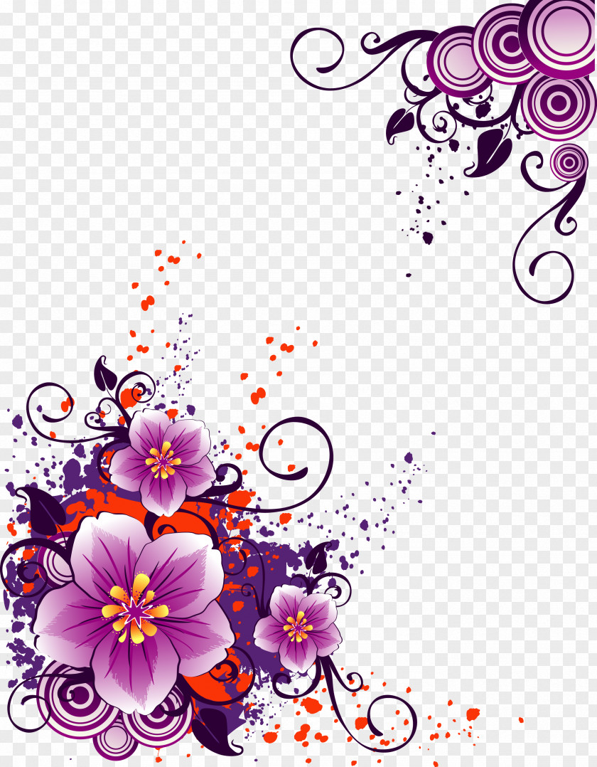 Purple Flowers Flower Cdr Euclidean Vector Clip Art PNG