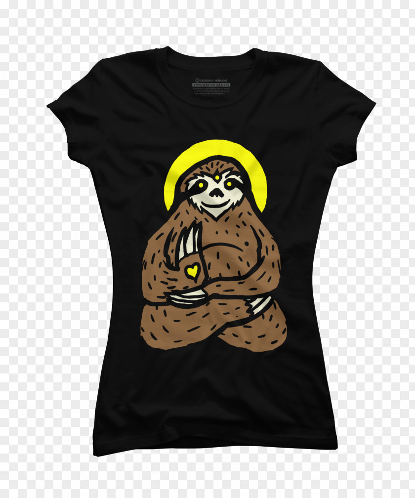 Sloth Design Printed T-shirt Hoodie Sleeve Clothing PNG