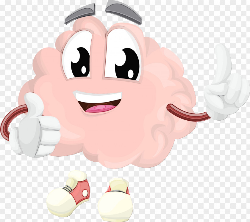 Thumb Smile Brain Cartoon PNG