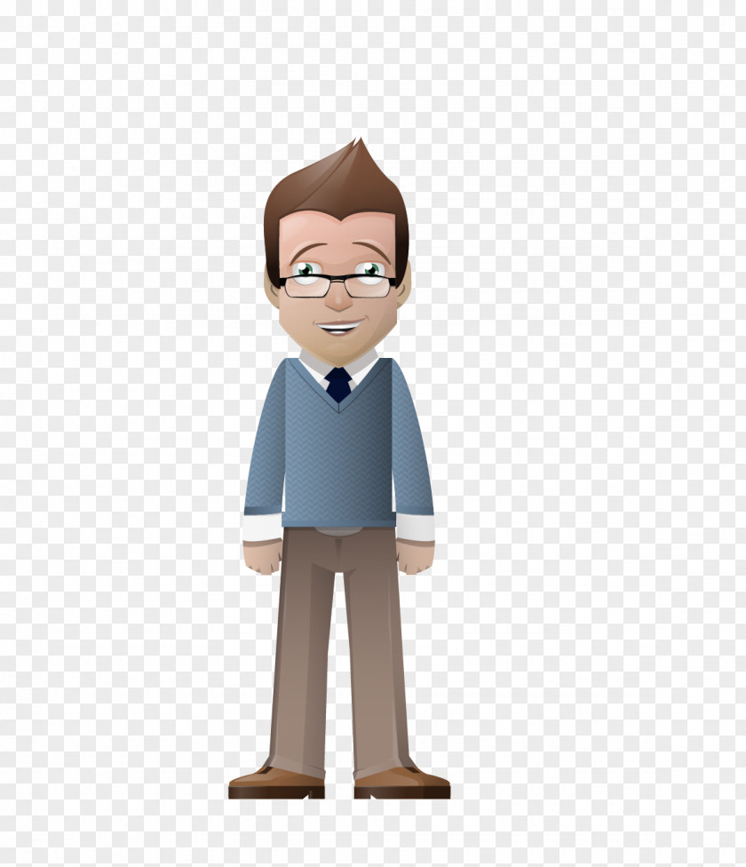 Cartoon Business Man Digital Marketing Service Illustration PNG