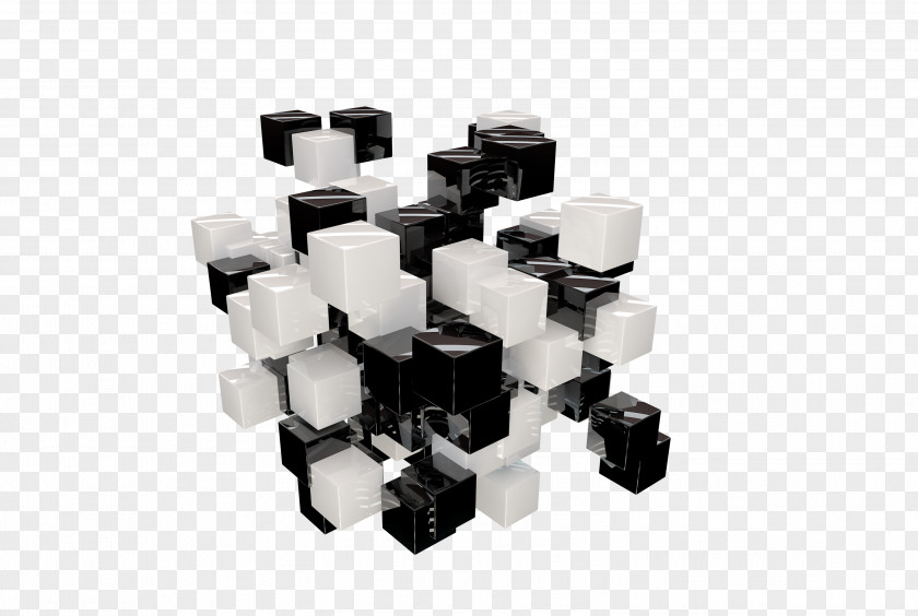 Black And White Cube PNG