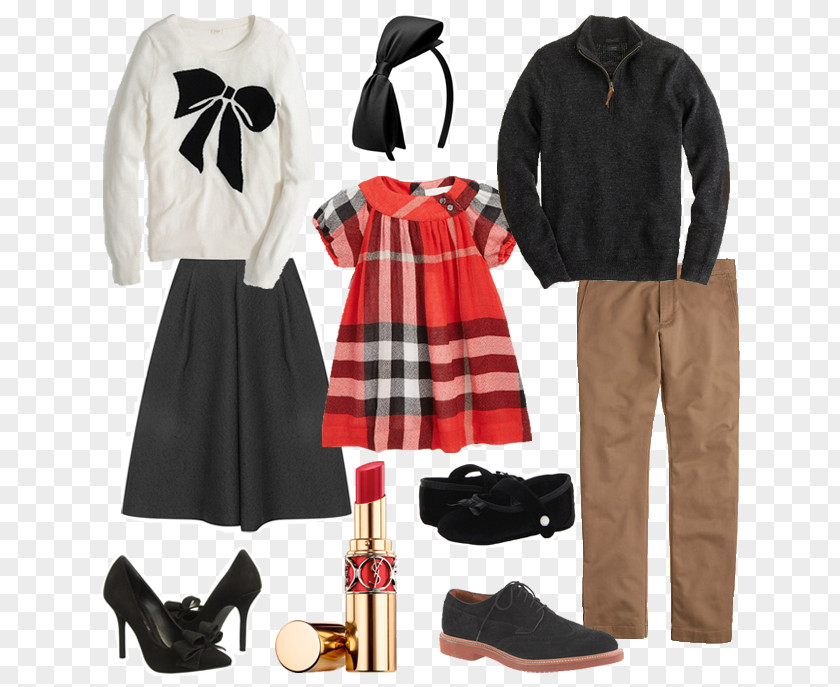 Christmas Outfit Fashion YSL Rouge Volupté Shine Yves Saint Laurent Tartan InStyle PNG