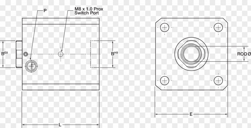 Technical Drawing Grease Fitting Diagram PNG