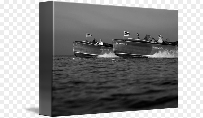 Wooden Boat Motor Boats Gallery Wrap Naval Architecture Canvas PNG