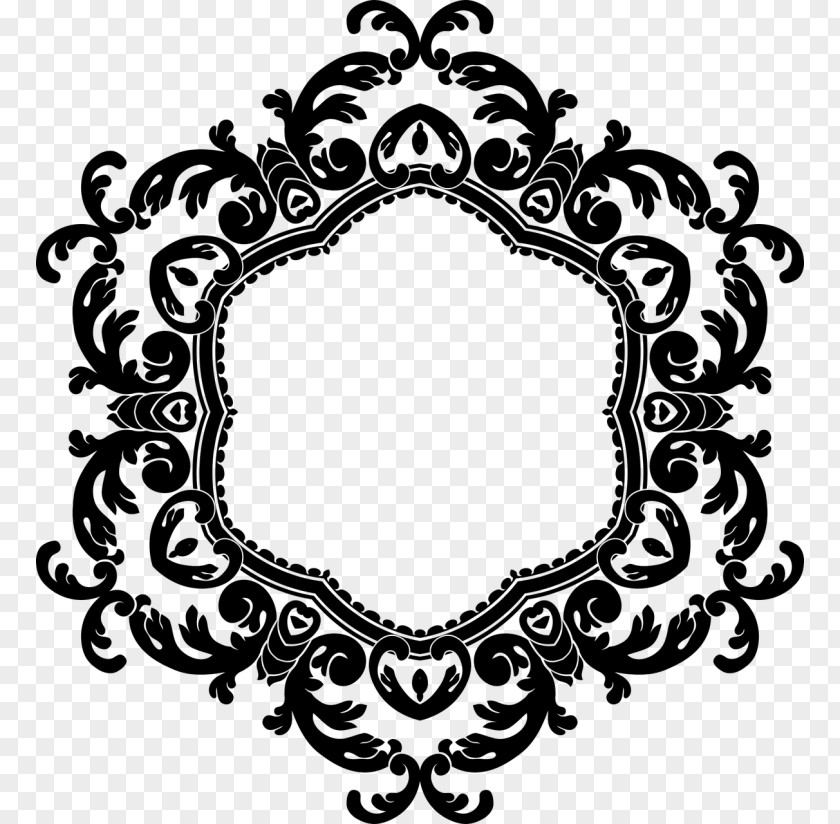 Black And White Princess Frame Floral Design Clip Art Vector Graphics Flower PNG