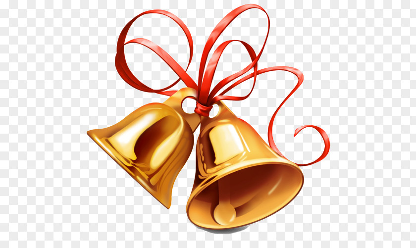 Gold Decoration Bell Christmas Clip Art PNG