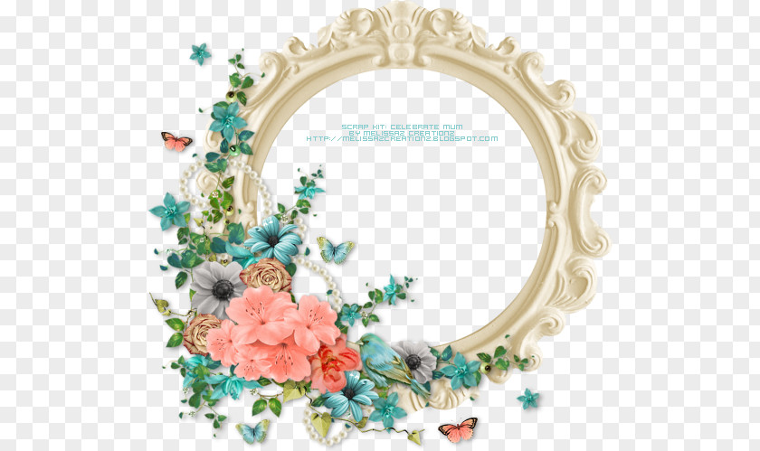 Halloween Round Frame Picture Frames Flower Pattern PNG