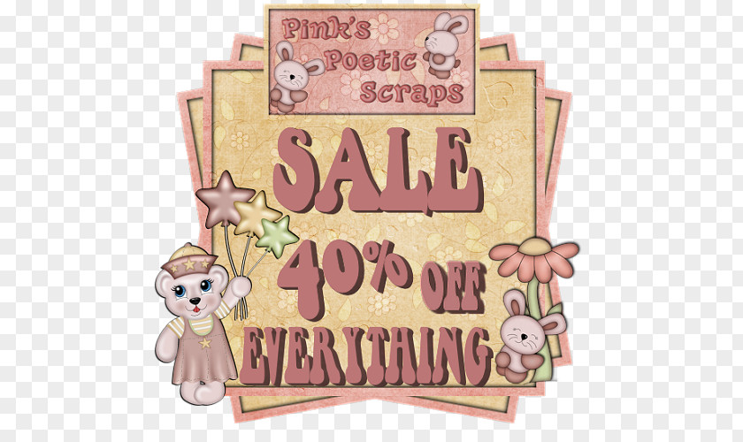 Sledging Cartoon Animal Pink M Font PNG