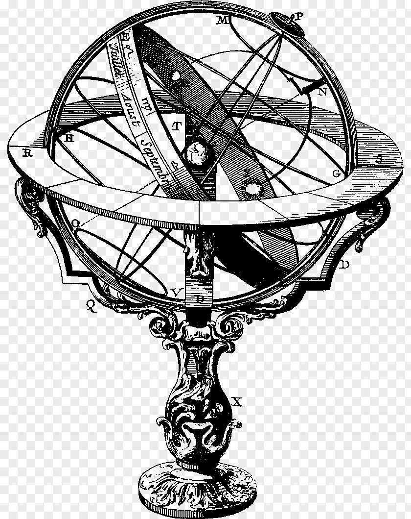 Compass Gyroscope Armillary Sphere The Voyage Of Beagle Rubber Stamp PNG