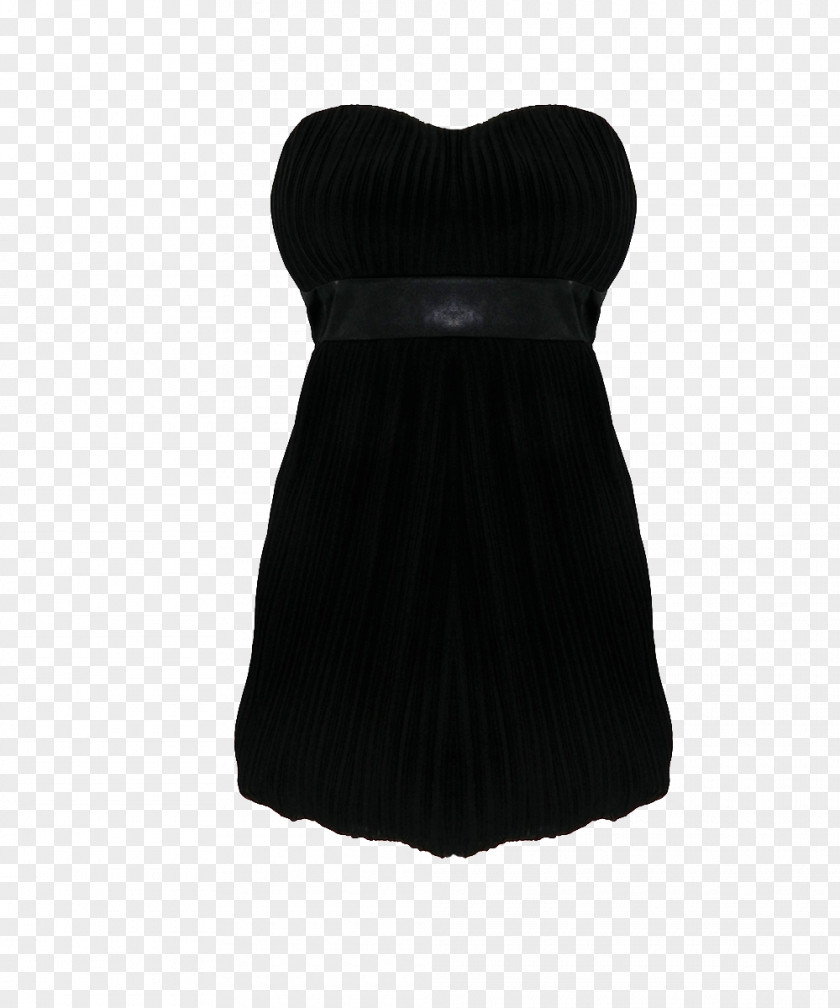 Dress Little Black Velvet Neck M PNG