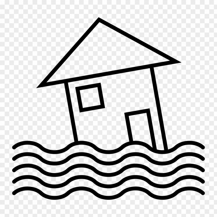 Flood Black And White Natural Disaster Business Continuity Planning Clip Art PNG
