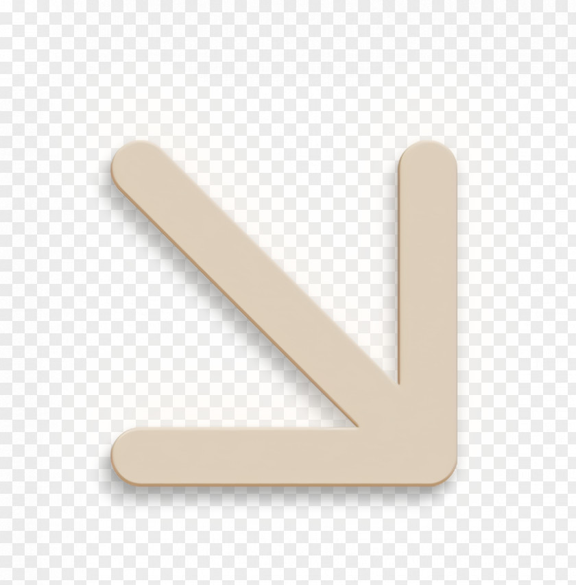 Wood Beige Arrow Icon Direction Down PNG