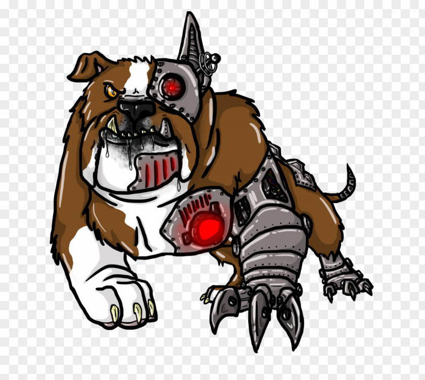 Cyborg Bulldog Puppy Drawing DeviantArt PNG
