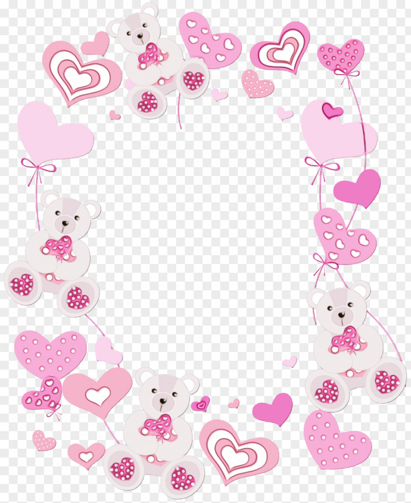 Heart Pink Birthday Photo Frame PNG
