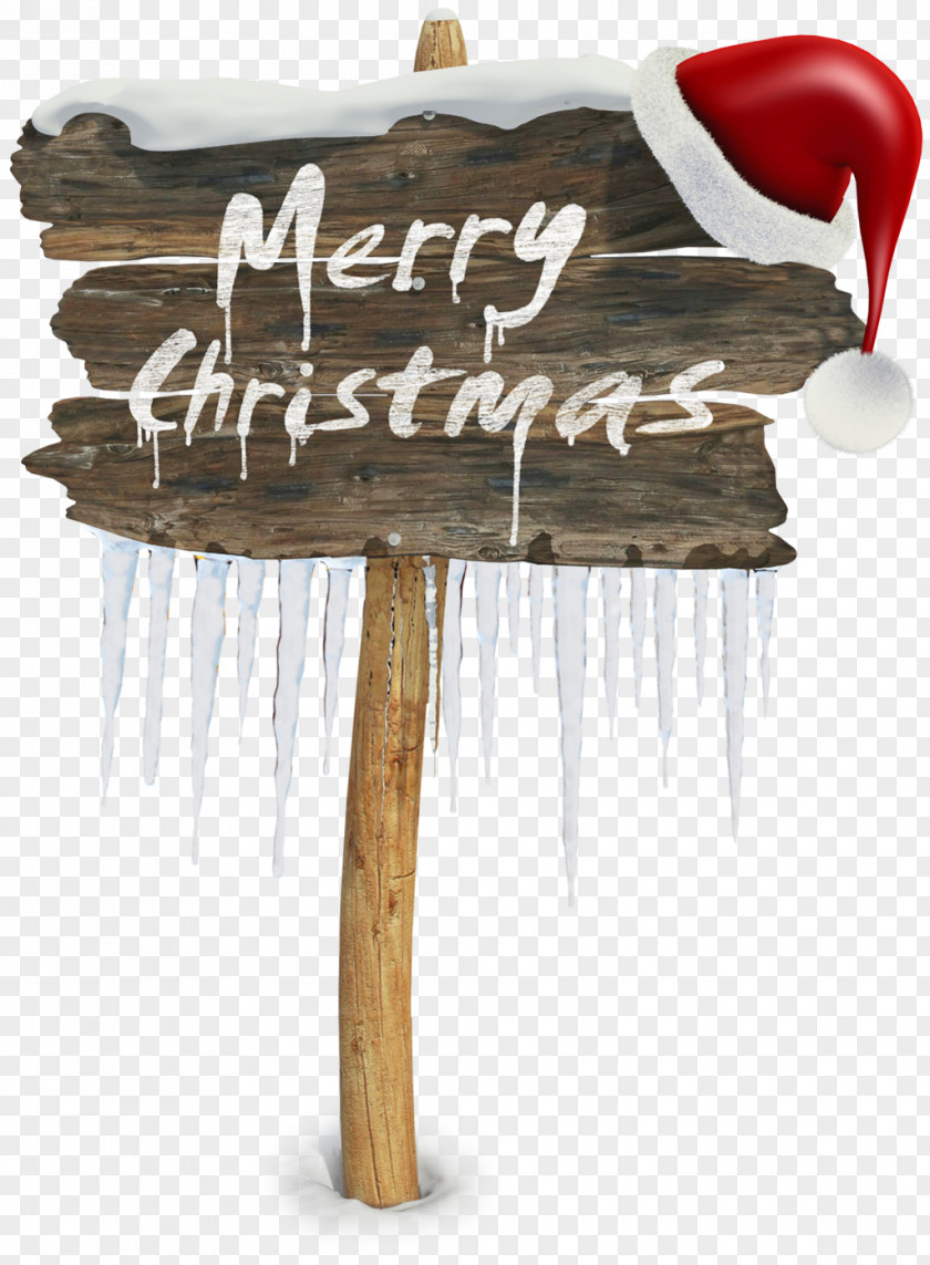 Snow, Wood Merry Christmas Sign PNG