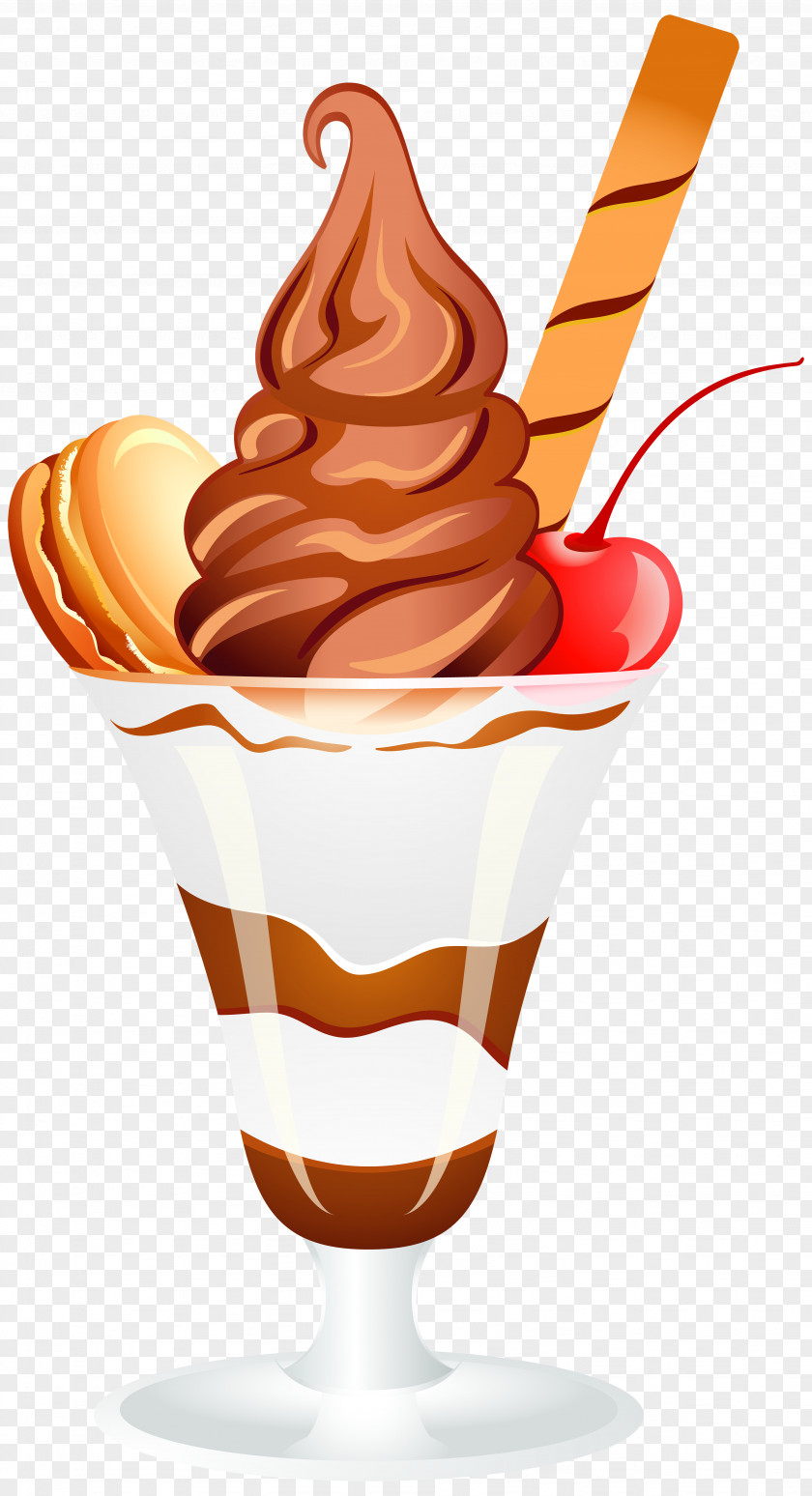 Chocolate Ice Cream Sundae Clip Art Image Parfait PNG