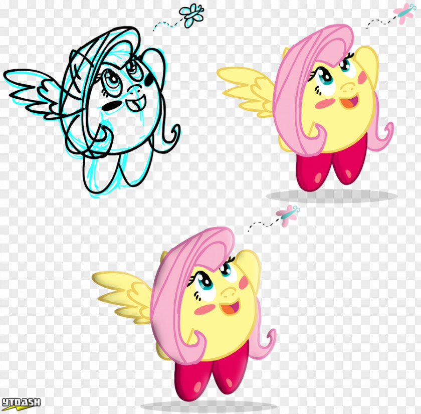 Kirby Fluttershy Art Graphic Design PNG