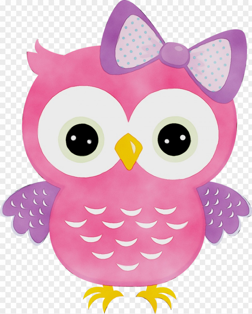 Magenta Animal Figure Owl Pink Cartoon Purple Bird Of Prey PNG