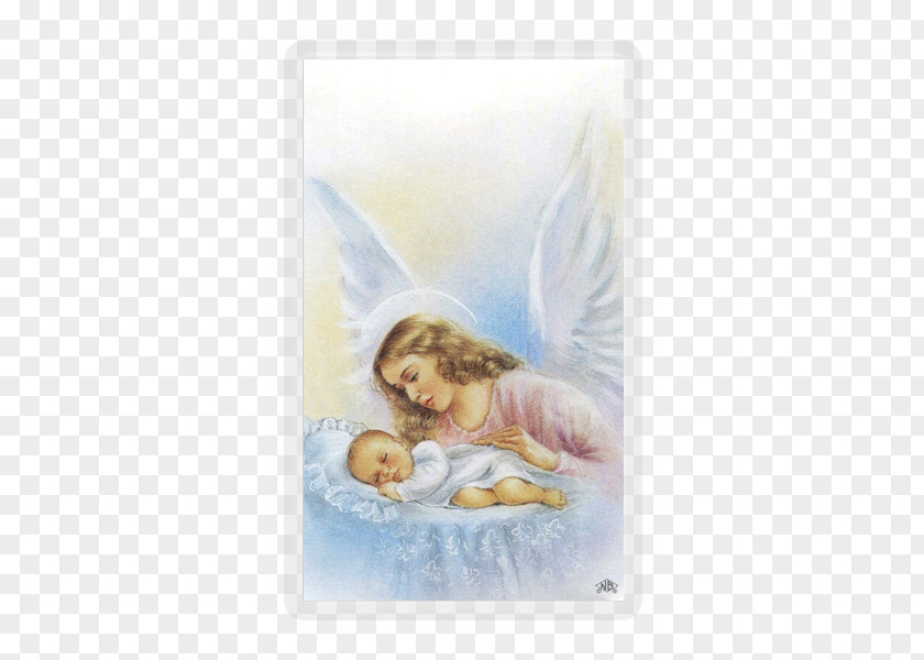 Baby Angel Holy Family Guardian Infant Card PNG