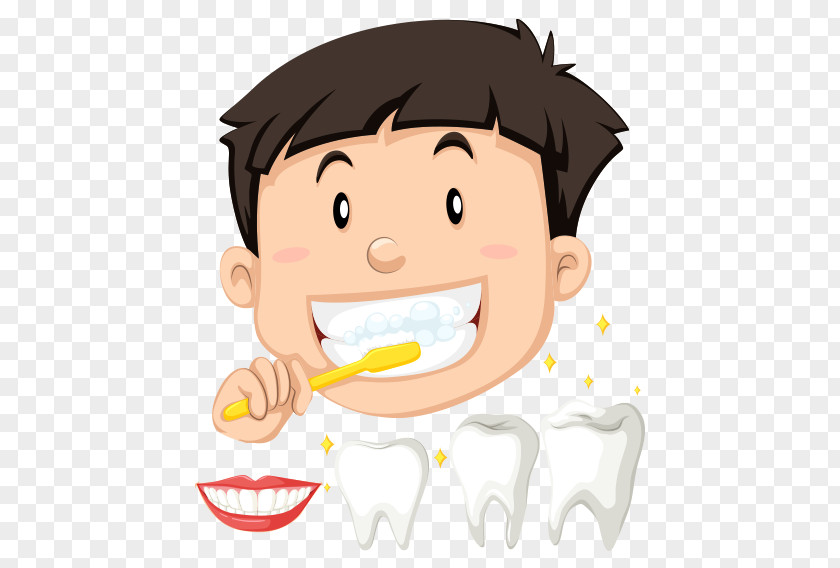 Child Tooth Brushing Clip Art PNG