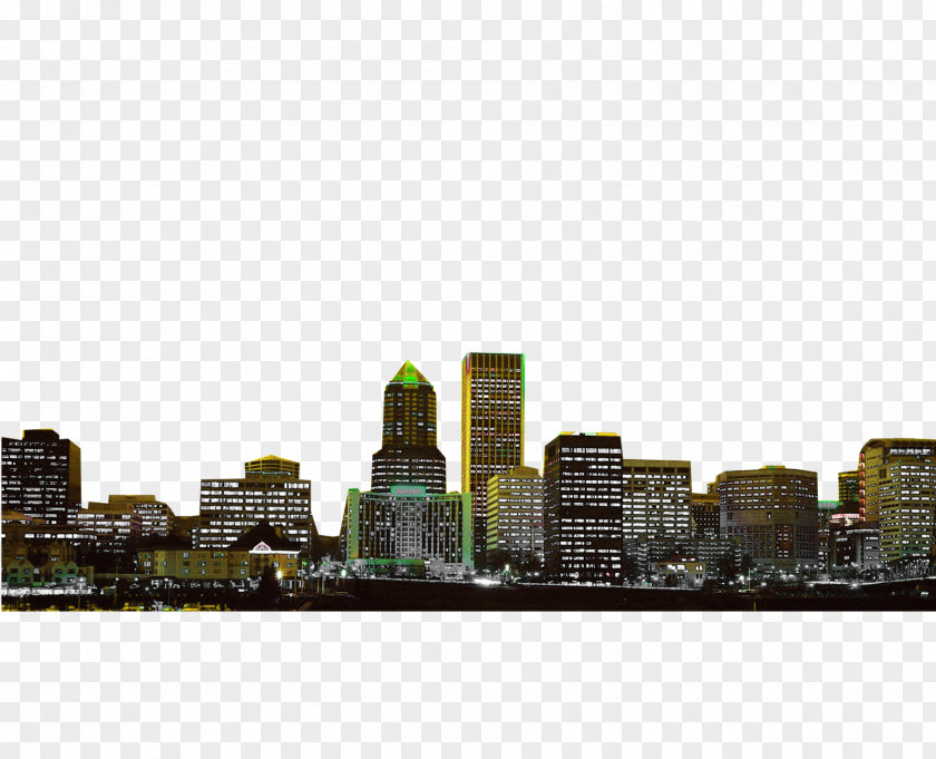 Evening City Skyline PNG