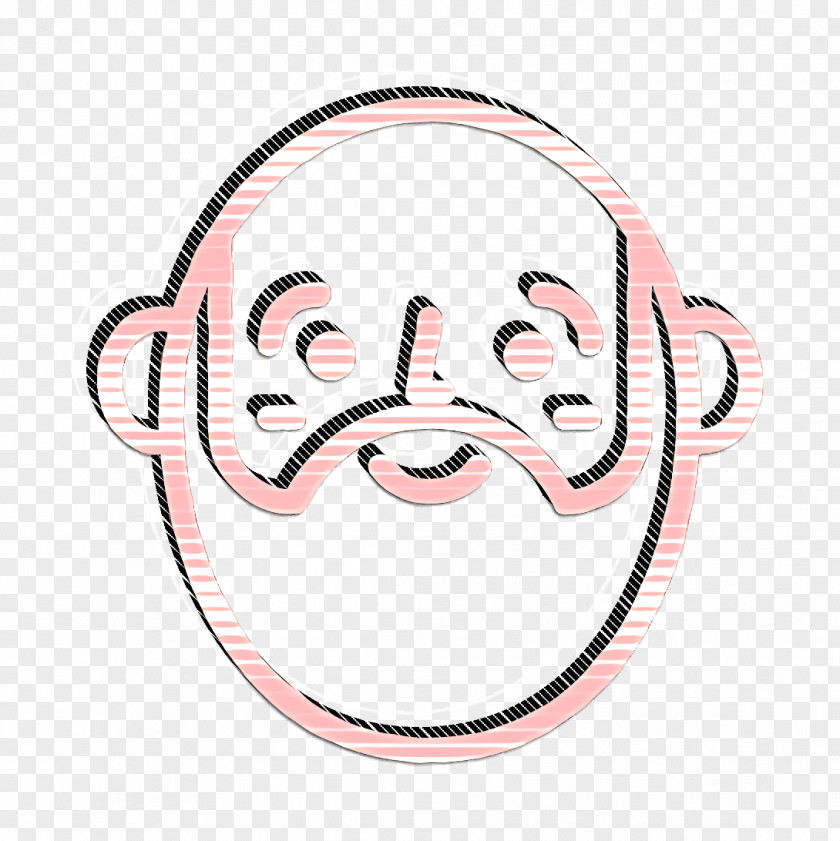 Happy People Outline Icon Man Beard PNG