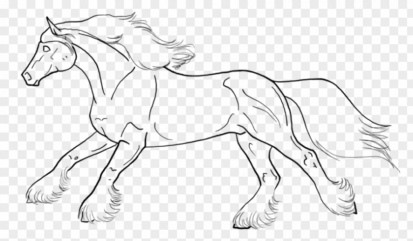 Mustang Line Art Pony Gypsy Horse Sketch PNG