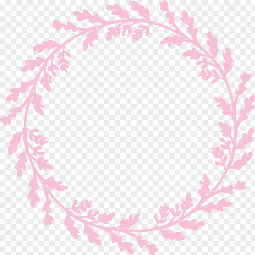 Pink Leaf Plant Circle PNG