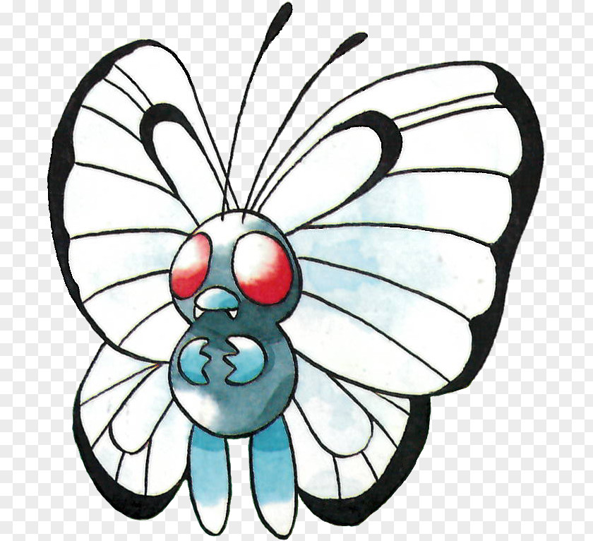 Ash Trades Butterfree Pokémon Red And Blue Yellow Art PNG