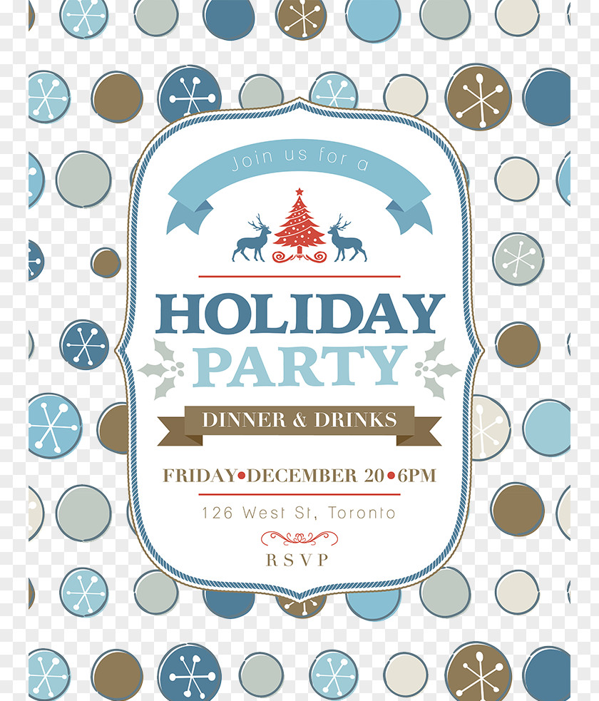 Blue Christmas Poster Design Gift Tree Holiday Party PNG