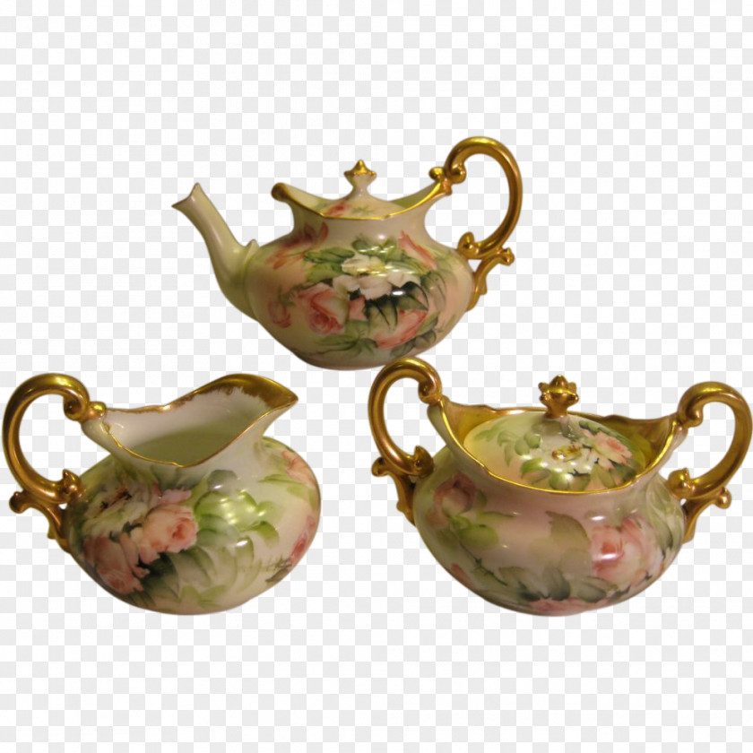 Brass Teapot Porcelain 01504 Tableware PNG