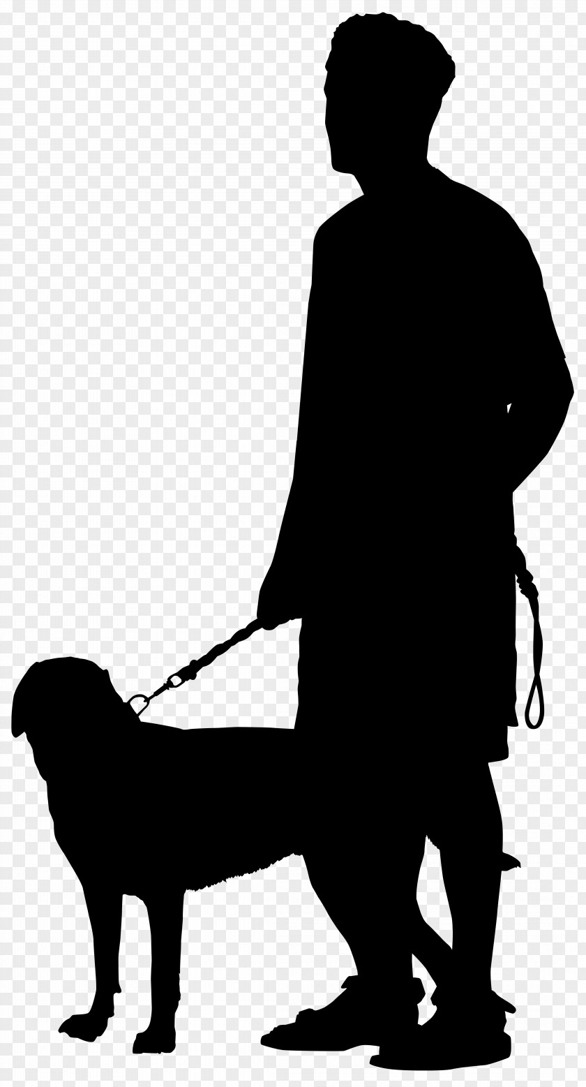 Man With Dog Silhouette Transparent Clip Art Image Walking PNG
