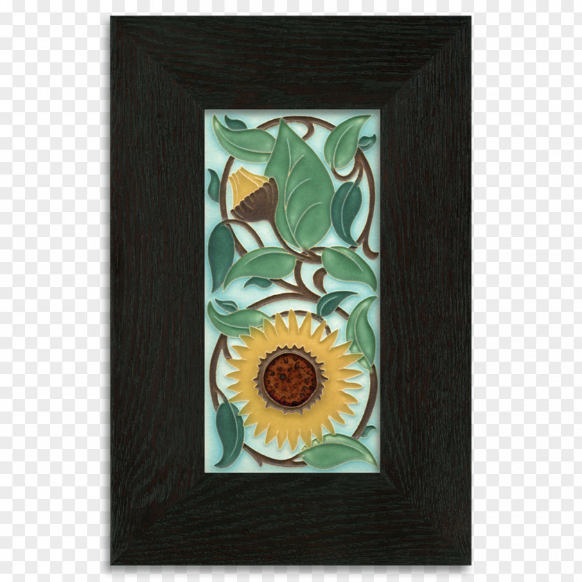 Sunflower Watercolor Picture Frames Tile Art Ceramic Framing PNG
