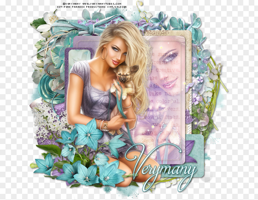 Flower Photomontage Blond Lavender PNG